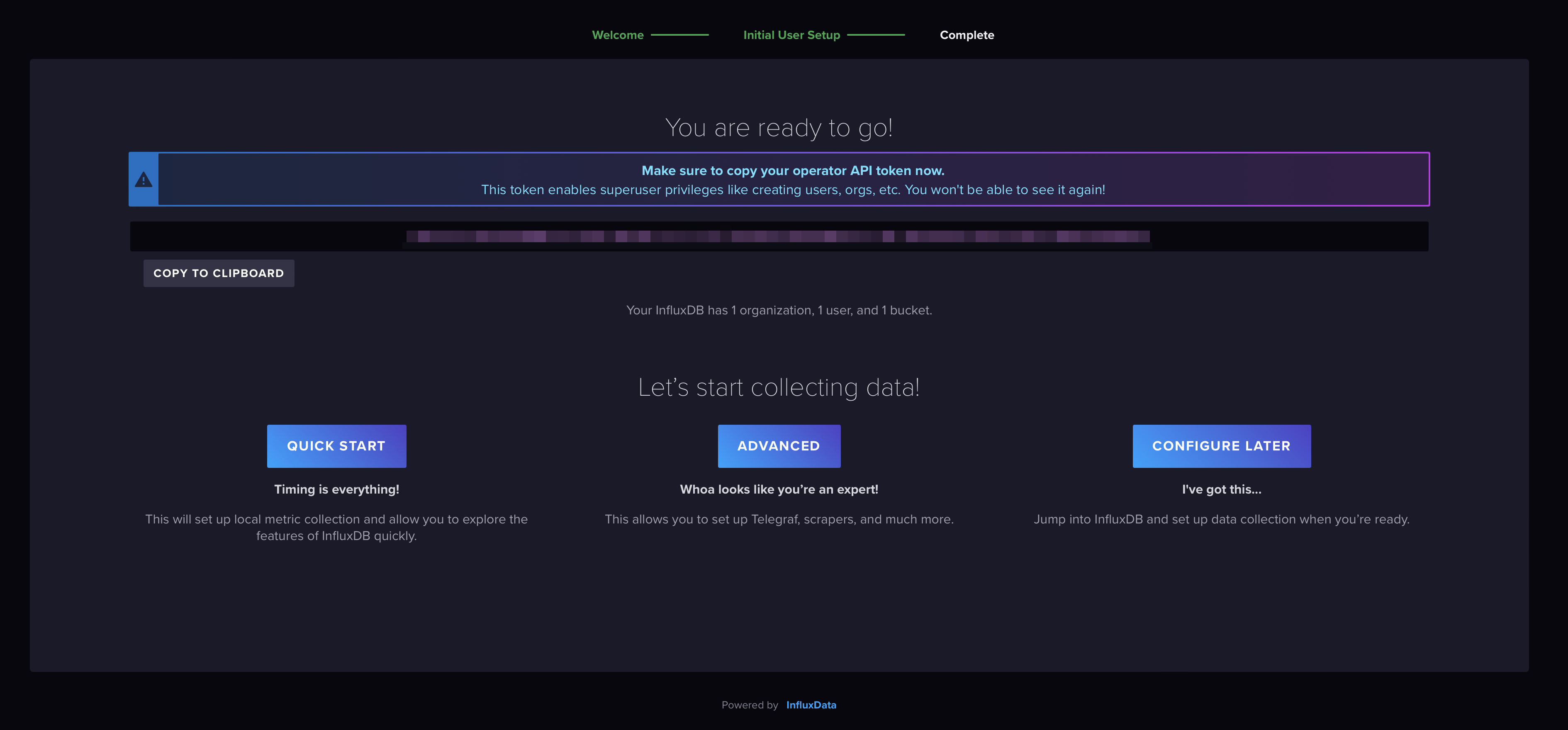 InfluxDB API Token