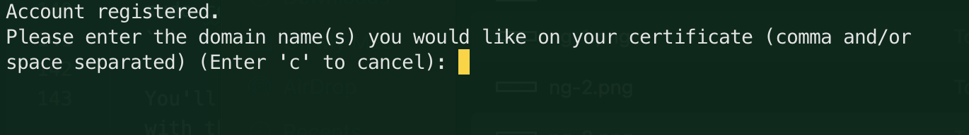 Certbot Prompt