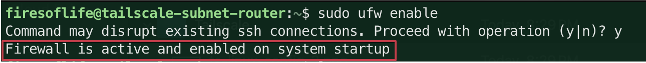 UFW Enable